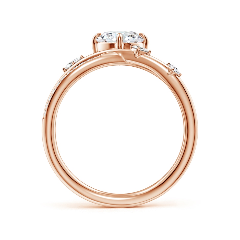 6.4mm FGVS Round Lab-Grown Diamond Crossover Engagement Ring with Scattered Accents in Rose Gold side 199