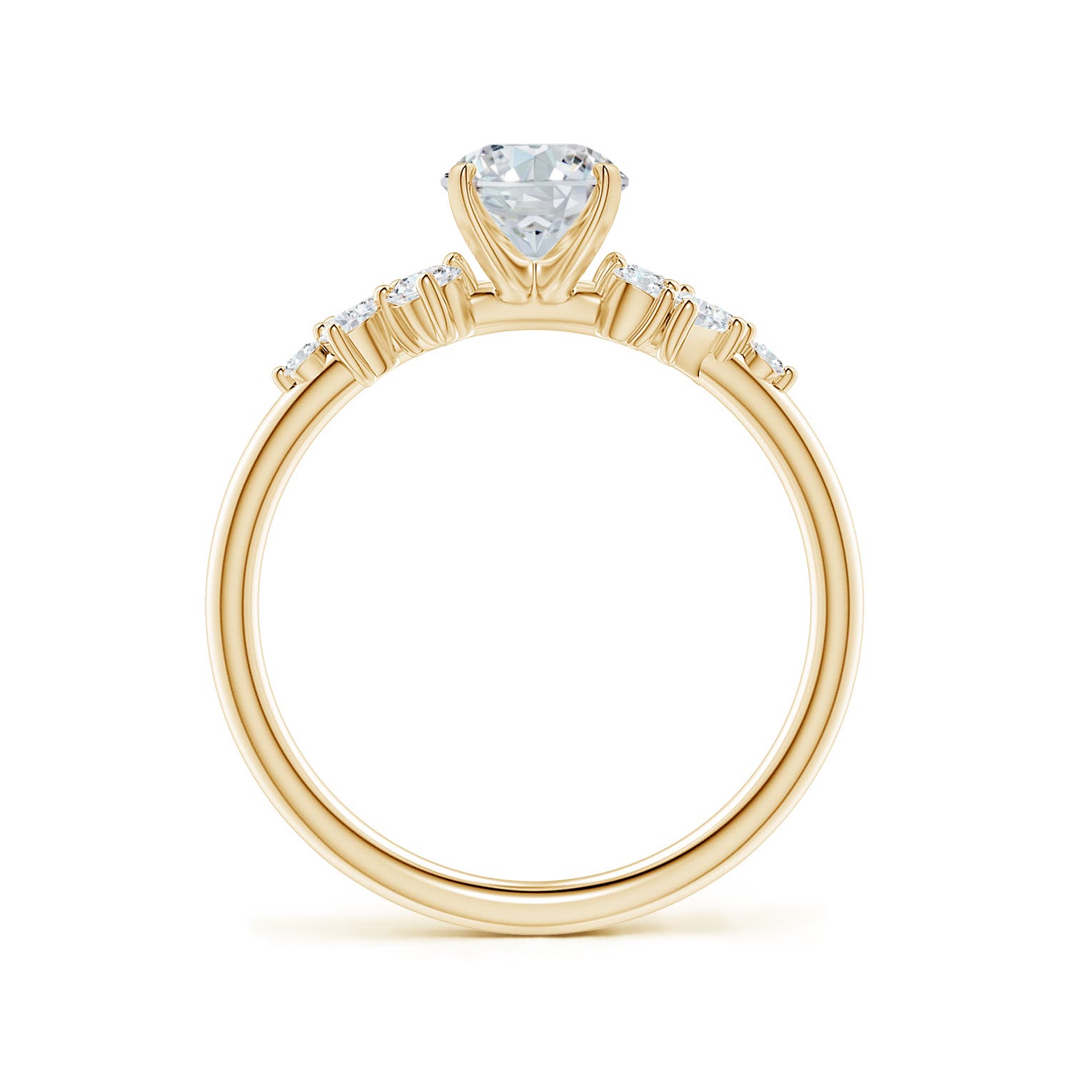 7.7x5.7mm FGVS Oval Lab-Grown Diamond Engagement Ring with Multi-Shape Accents in 18K Yellow Gold