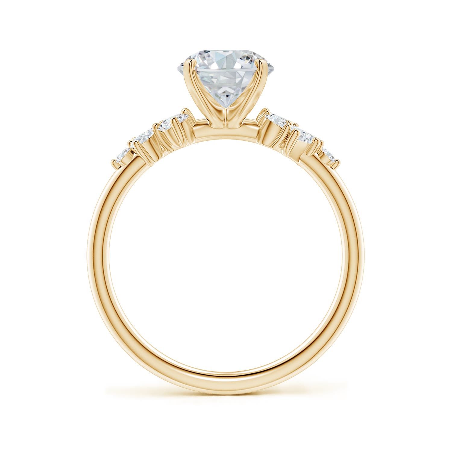 9x7mm FGVS Oval Lab-Grown Diamond Engagement Ring with Multi-Shape Accents in Yellow Gold
