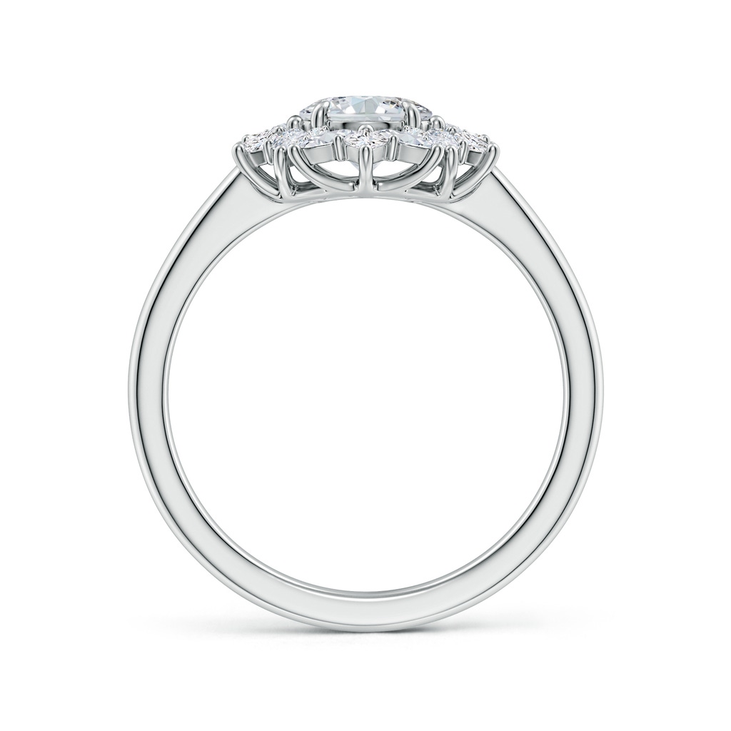 7.7x5.7mm FGVS Oval Lab-Grown Diamond Multi-Shape Ornate Halo Engagement Ring in White Gold - side 199