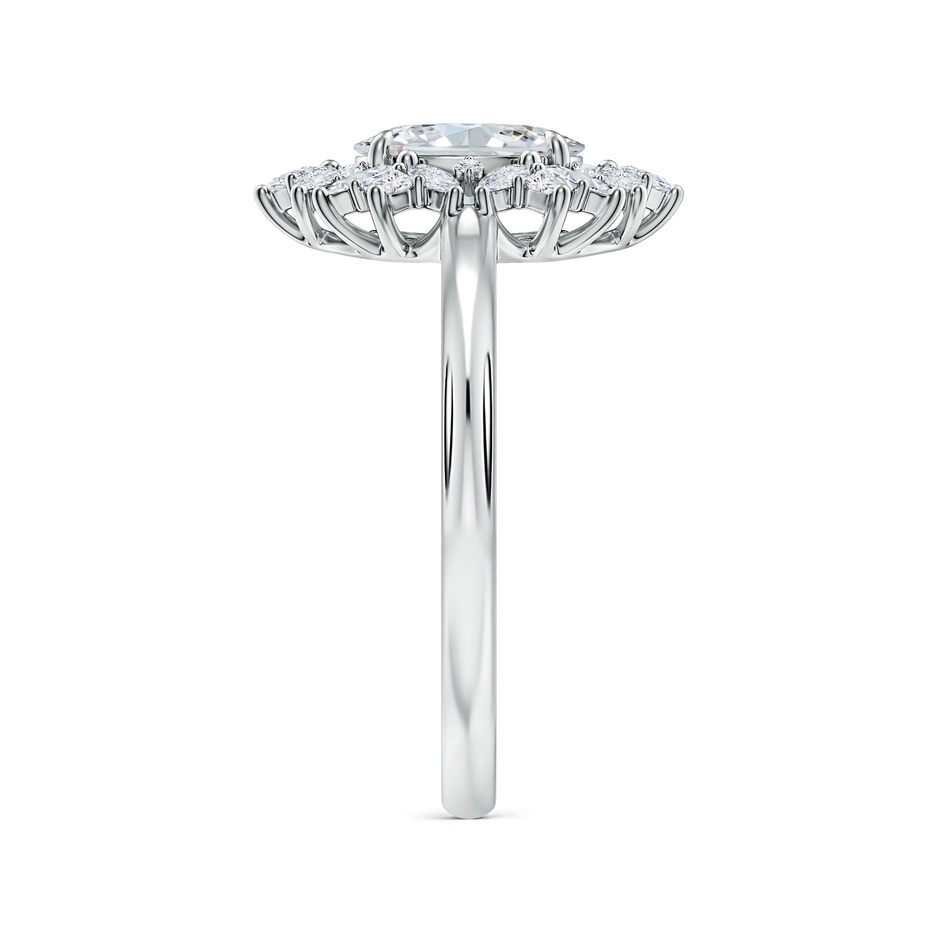 7.7x5.7mm FGVS Oval Lab-Grown Diamond Multi-Shape Ornate Halo Engagement Ring in White Gold side 299