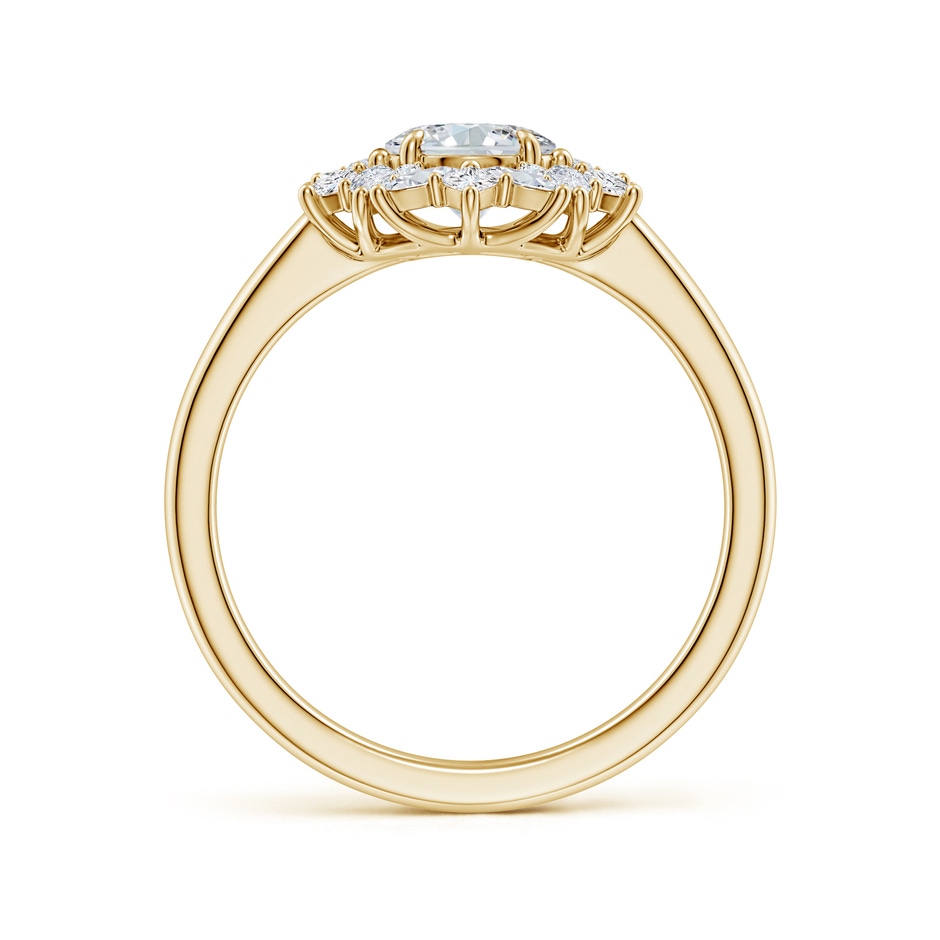 7.7x5.7mm FGVS Oval Lab-Grown Diamond Multi-Shape Ornate Halo Engagement Ring in Yellow Gold side 199