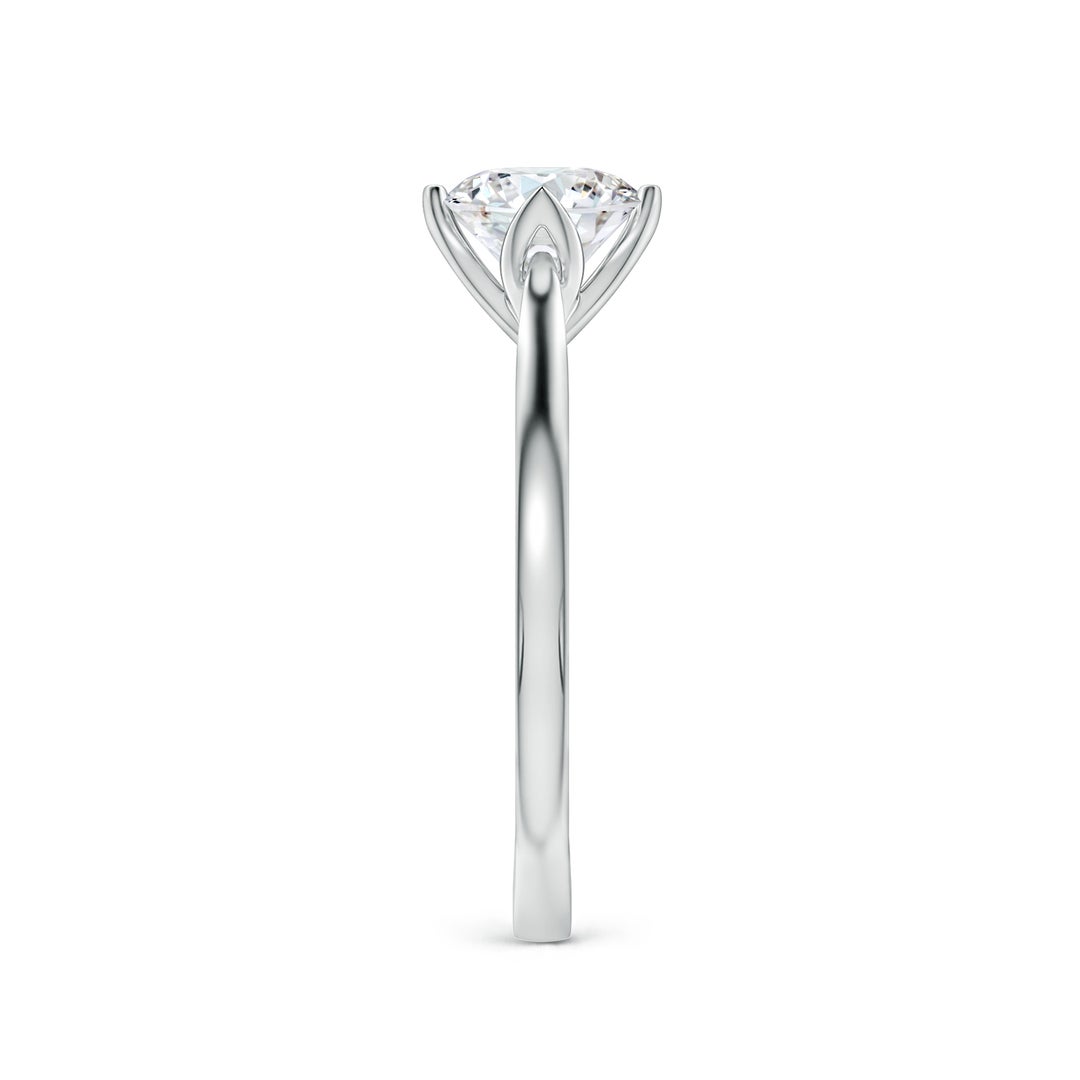 6.5mm FGVS Round Lab-Grown Diamond Engagement Ring with Hidden Accents in White Gold - side 5
