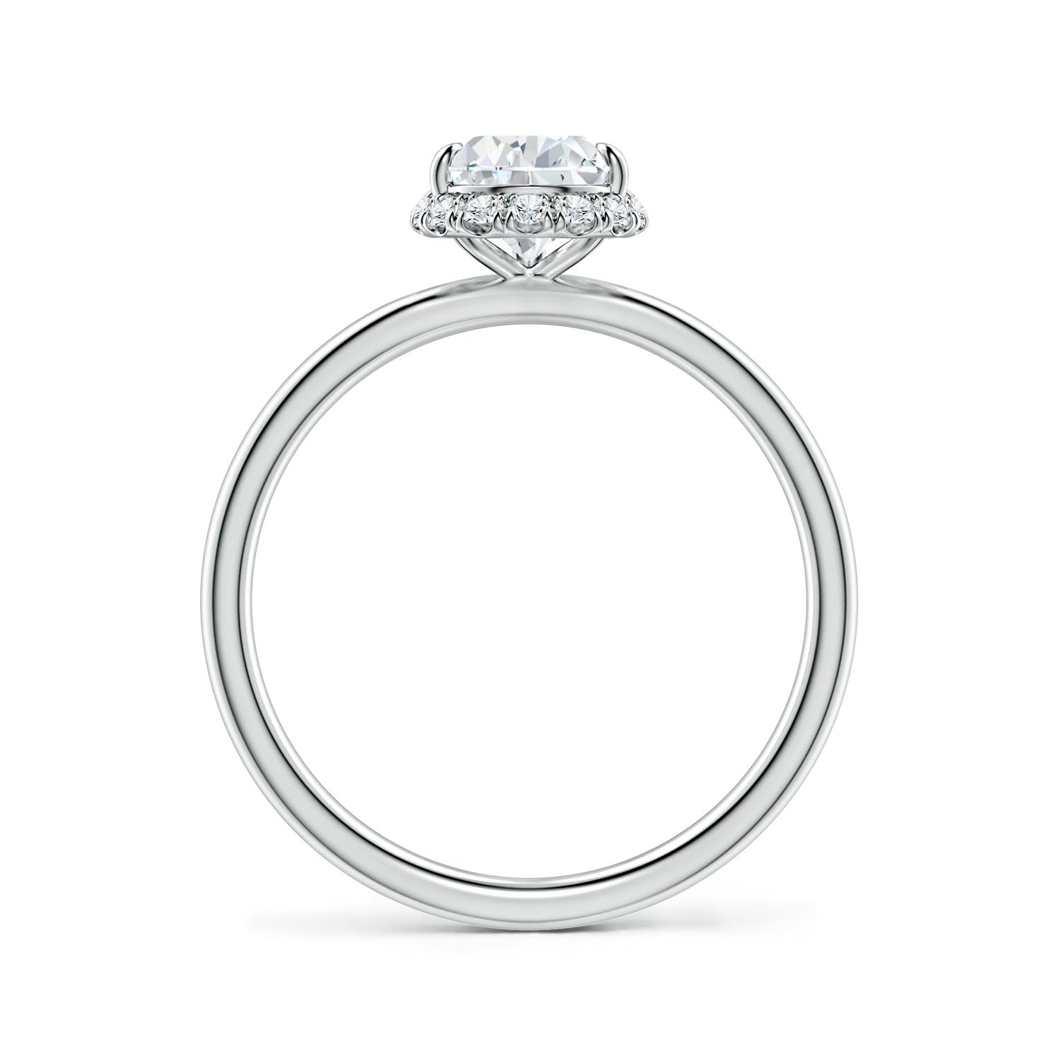 9x5.5mm FGVS Pear Lab-Grown Diamond Engagement Ring with Angled Halo in White Gold - side 4