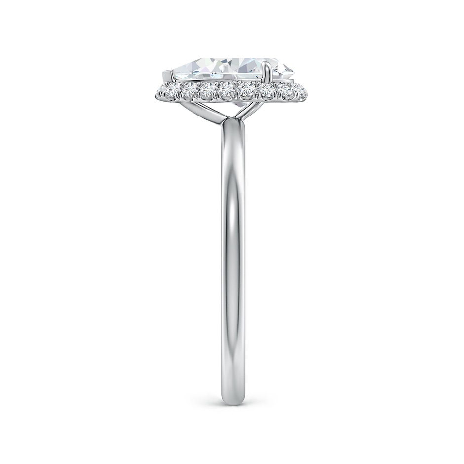 9x5.5mm FGVS Pear Lab-Grown Diamond Engagement Ring with Angled Halo in White Gold side 299
