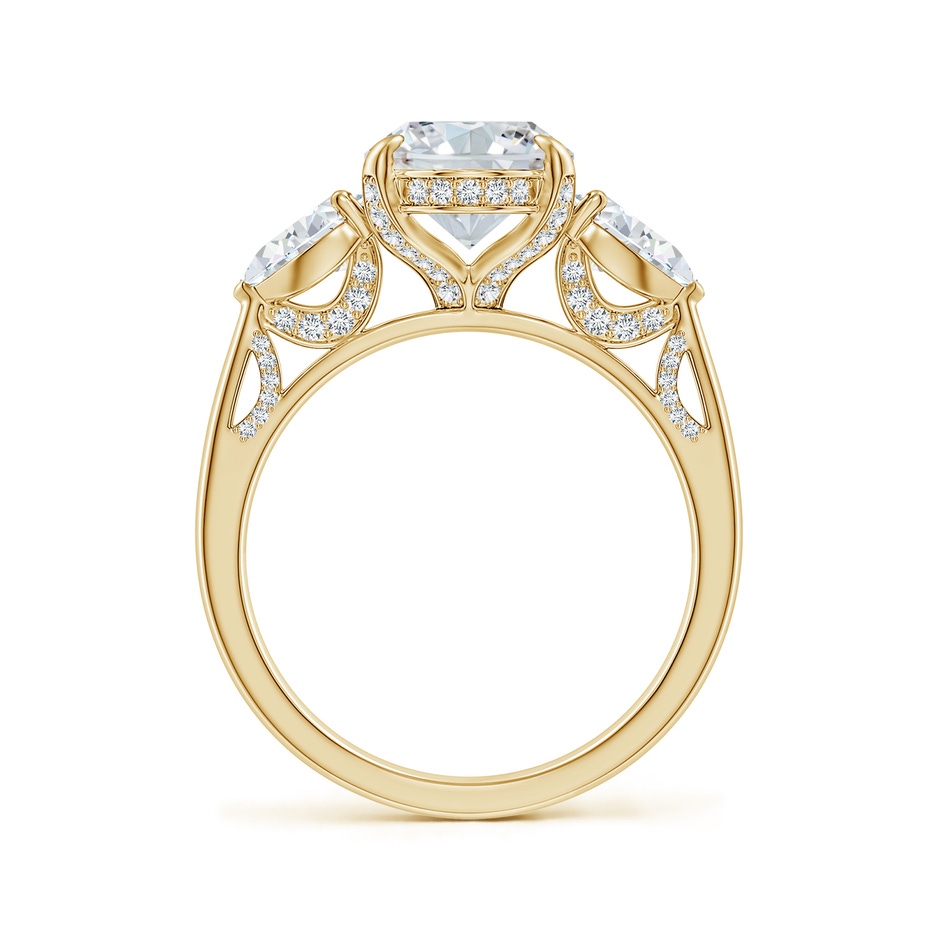 12x8mm FGVS Oval and Sideways Pear Lab-Grown Diamond Three-Stone Engagement Ring in Yellow Gold side 199