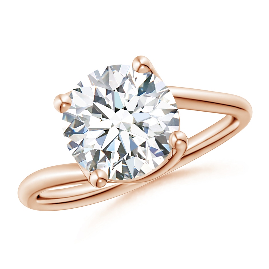 8.9mm FGVS Entwined Vine Round Lab-Grown Diamond Solitaire Engagement Ring in Rose Gold 