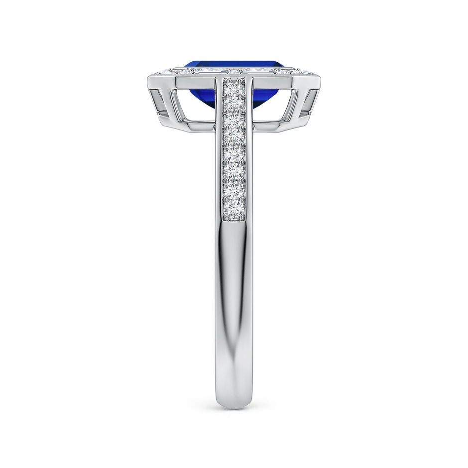 7x5mm Labgrown Art Deco Style Emerald-Cut Lab-Grown Blue Sapphire Multi-Shape Halo Engagement Ring in White Gold side 299