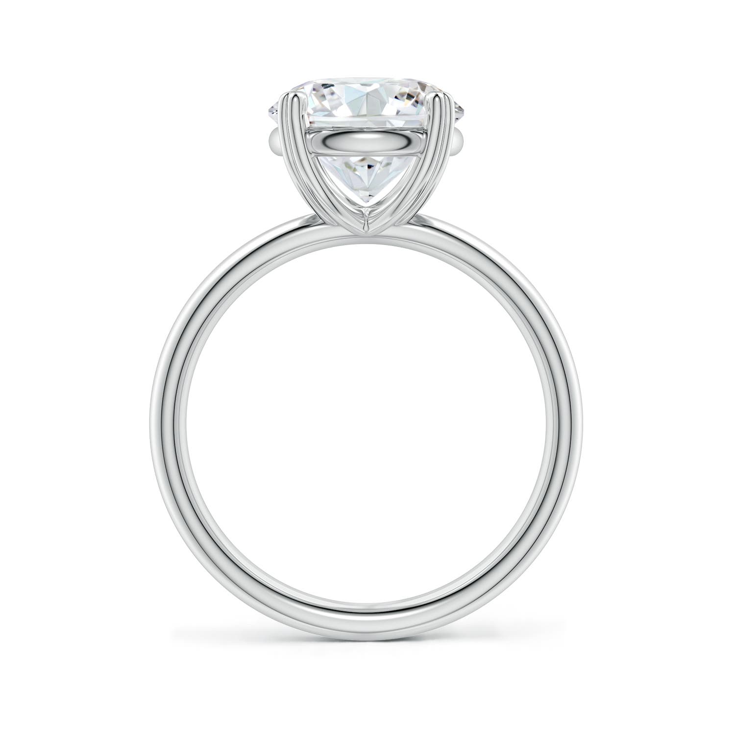 9.2mm FGVS Round Lab-Grown Diamond Solitaire Engagement Ring with Heart-Shaped Prongs in White Gold