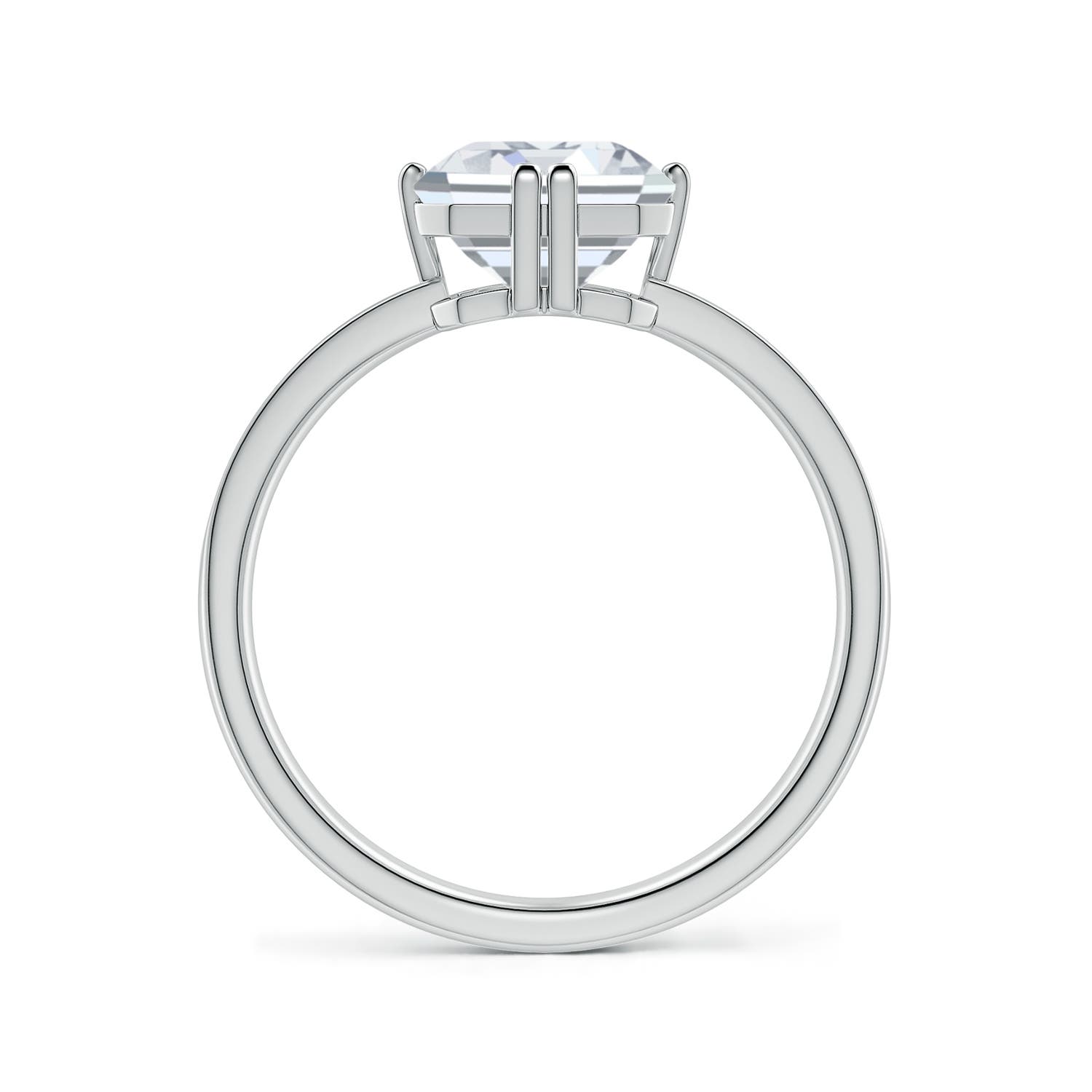 10.5x7.5mm FGVS Emerald-Cut Lab-Grown Diamond Engagement Ring with Double Flat Prongs in White Gold