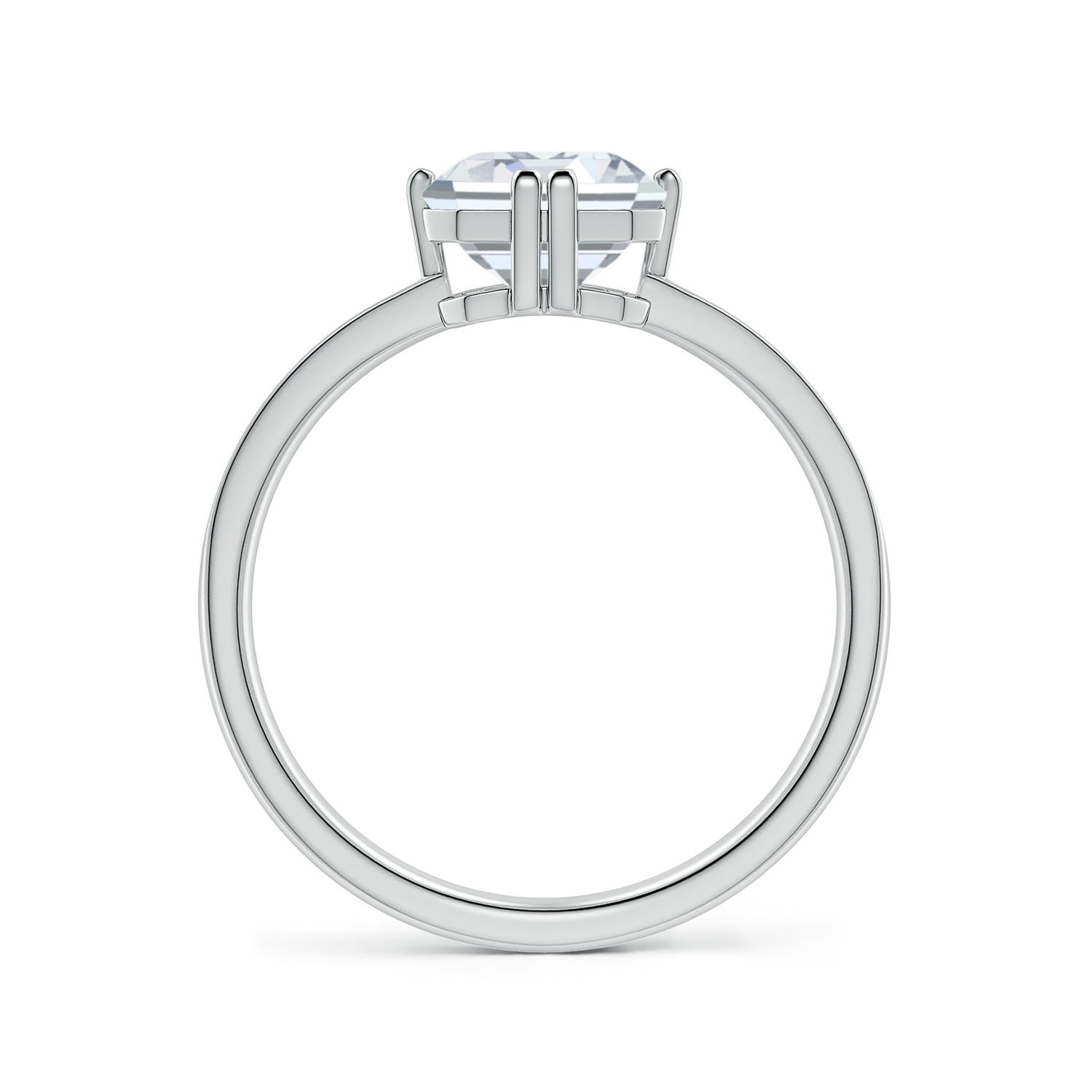 9x7mm FGVS Emerald-Cut Lab-Grown Diamond Engagement Ring with Double Flat Prongs in White Gold