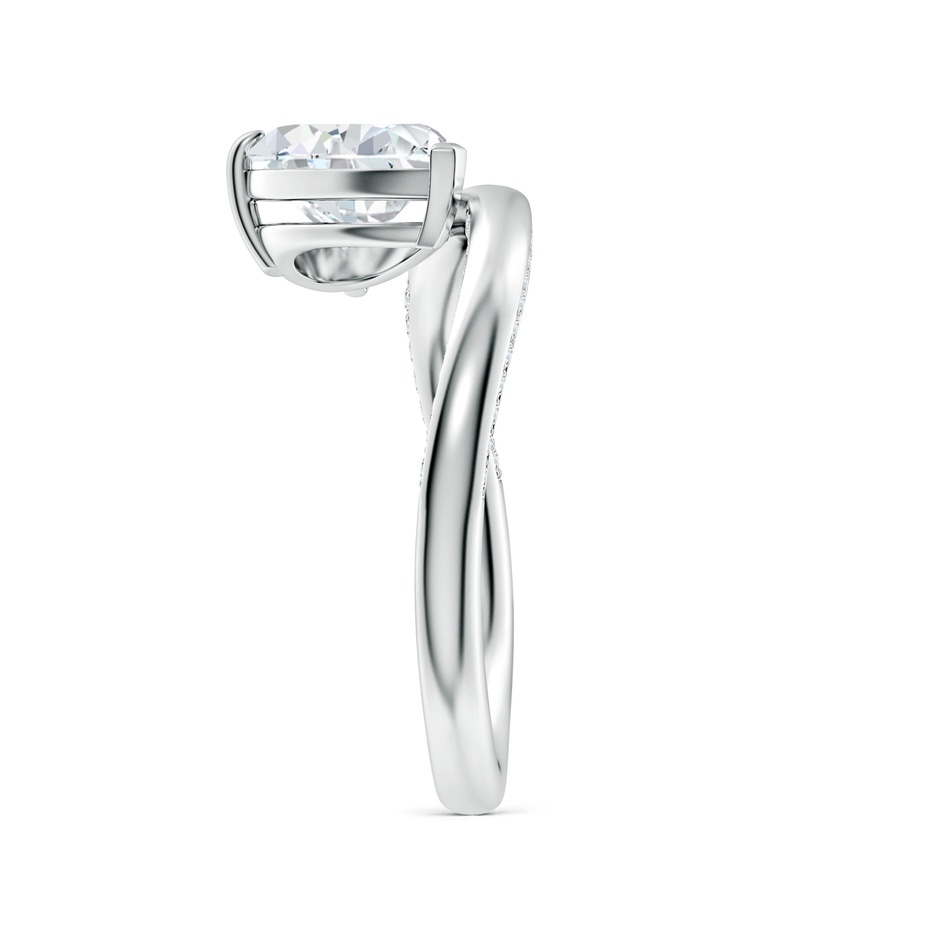10x6.5mm FGVS Angled Pear Lab-Grown Diamond Curved Solitaire Engagement Ring in White Gold side 299