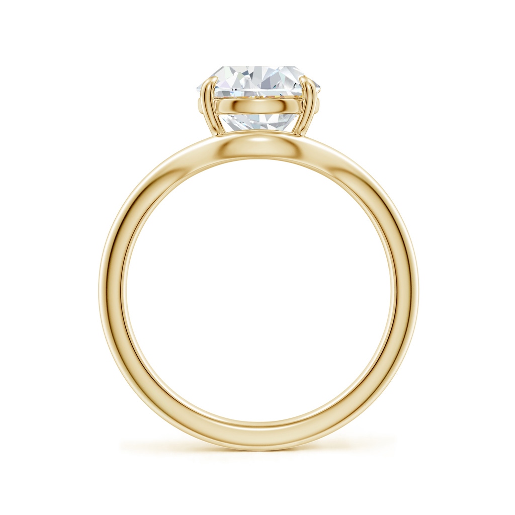 12x8mm FGVS Solitaire Pear Lab-Grown Diamond Curved Shank Engagement Ring in Yellow Gold - side 199