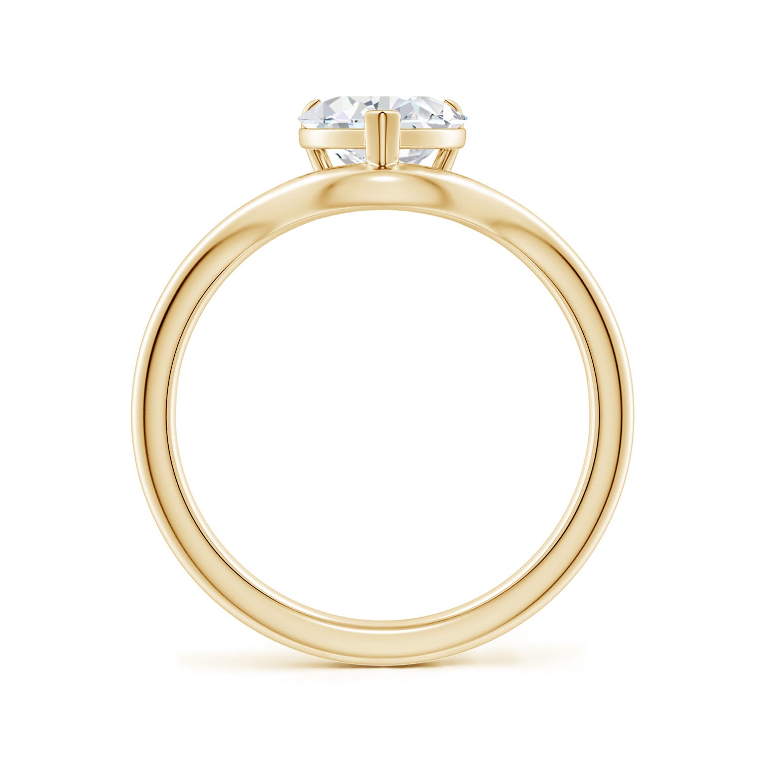 9mm FGVS Solitaire Heart-Shaped Lab-Grown Diamond Curved Shank Engagement Ring in Yellow Gold - side 4