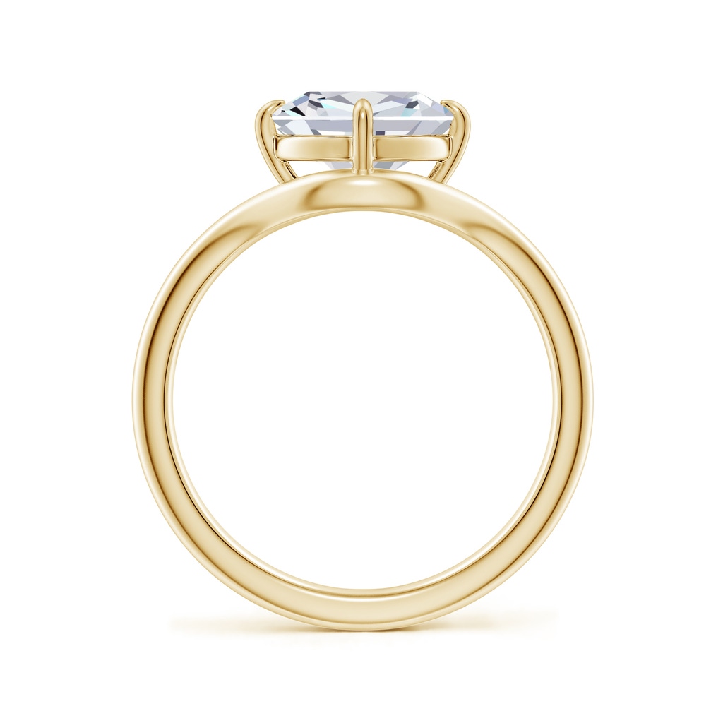 7.5mm FGVS Solitaire Cushion Lab-Grown Diamond Curved Shank Engagement Ring in Yellow Gold - side 199