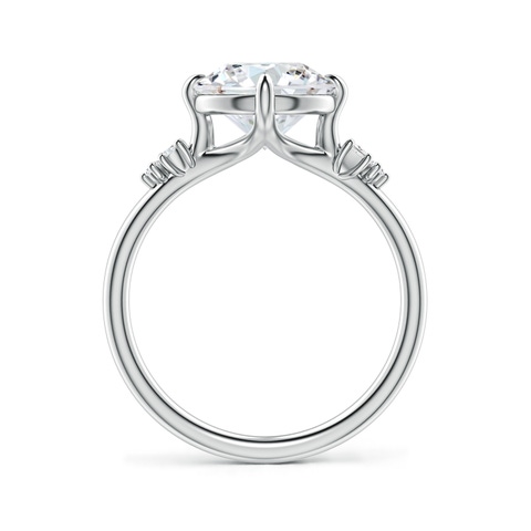9.2mm FGVS Round Lab-Grown Diamond Engagement Ring with Mixed Cut Accents in White Gold