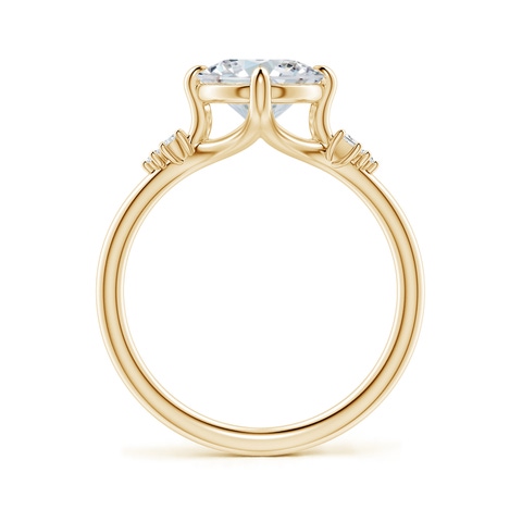 10x8mm FGVS Oval Lab-Grown Diamond Engagement Ring with Mixed Cut Accents in Yellow Gold