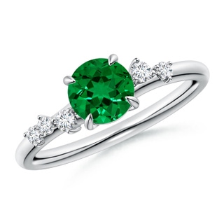 Round Lab-Grown Lab Grown Emerald