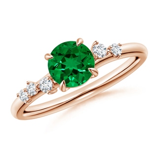 Round Lab-Grown Lab Grown Emerald