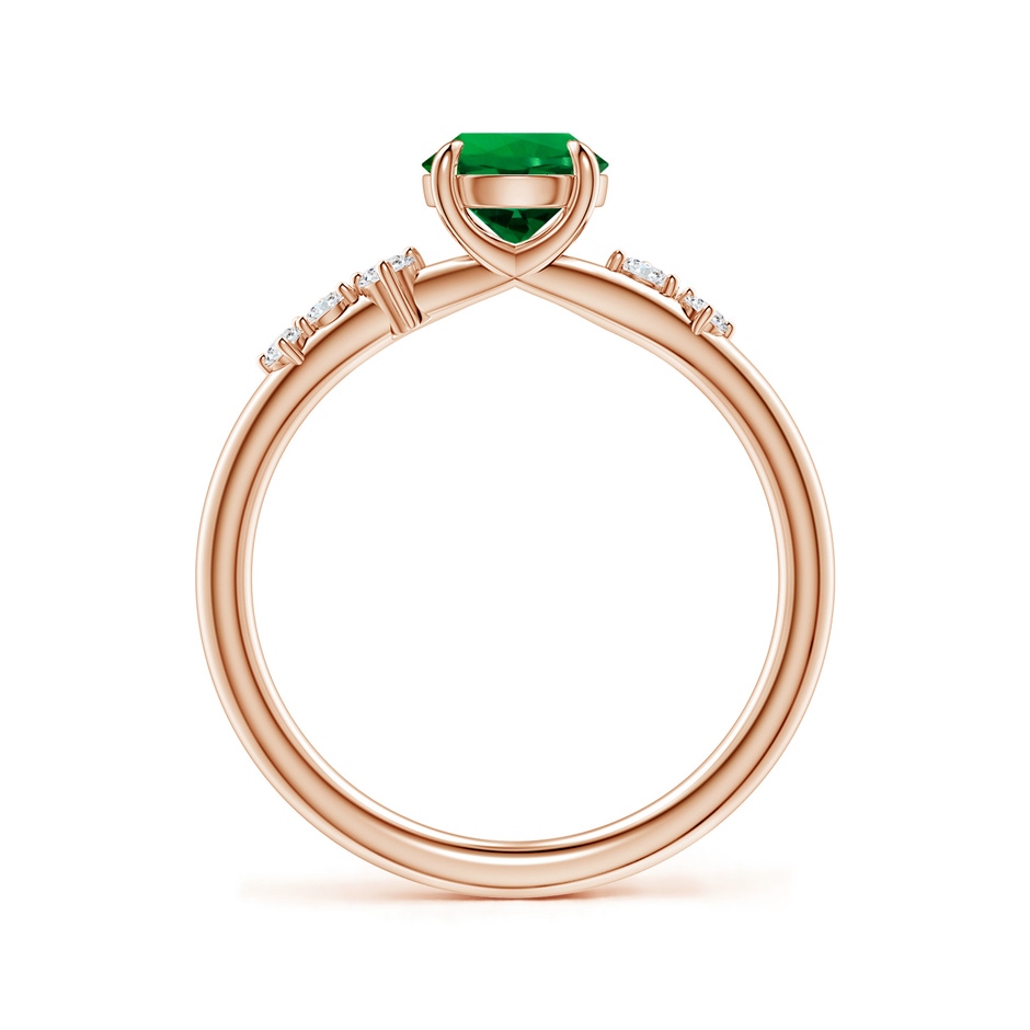 6mm Labgrown Round Lab-Grown Emerald Engagement Ring with Scattered Accents in Rose Gold side 199