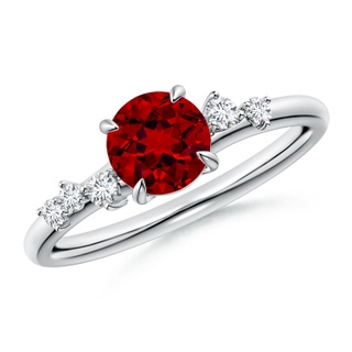 Round Lab-Grown Lab Grown Ruby