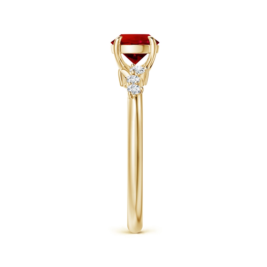 6mm Labgrown Round Lab-Grown Ruby Engagement Ring with Scattered Accents in Yellow Gold side 299