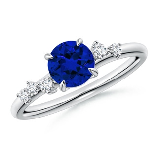 Round Lab-Grown Lab Grown Blue Sapphire