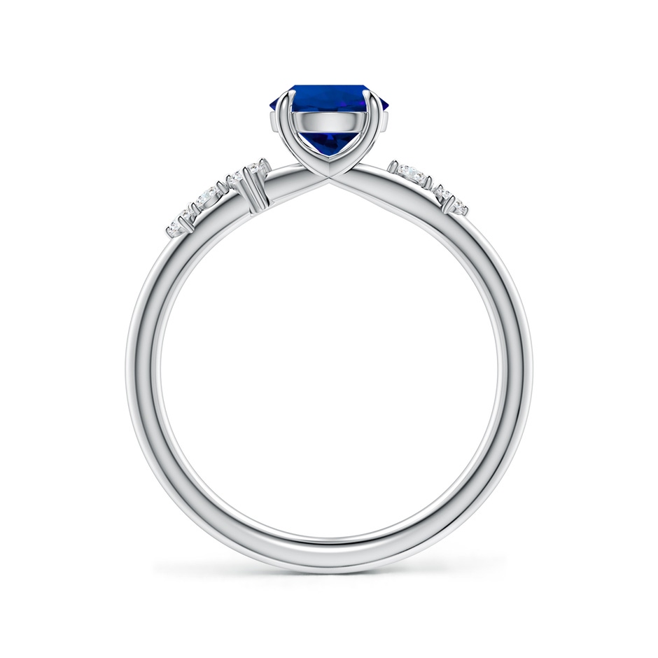 6mm Labgrown Round Lab-Grown Blue Sapphire Engagement Ring with Scattered Accents in White Gold side 199