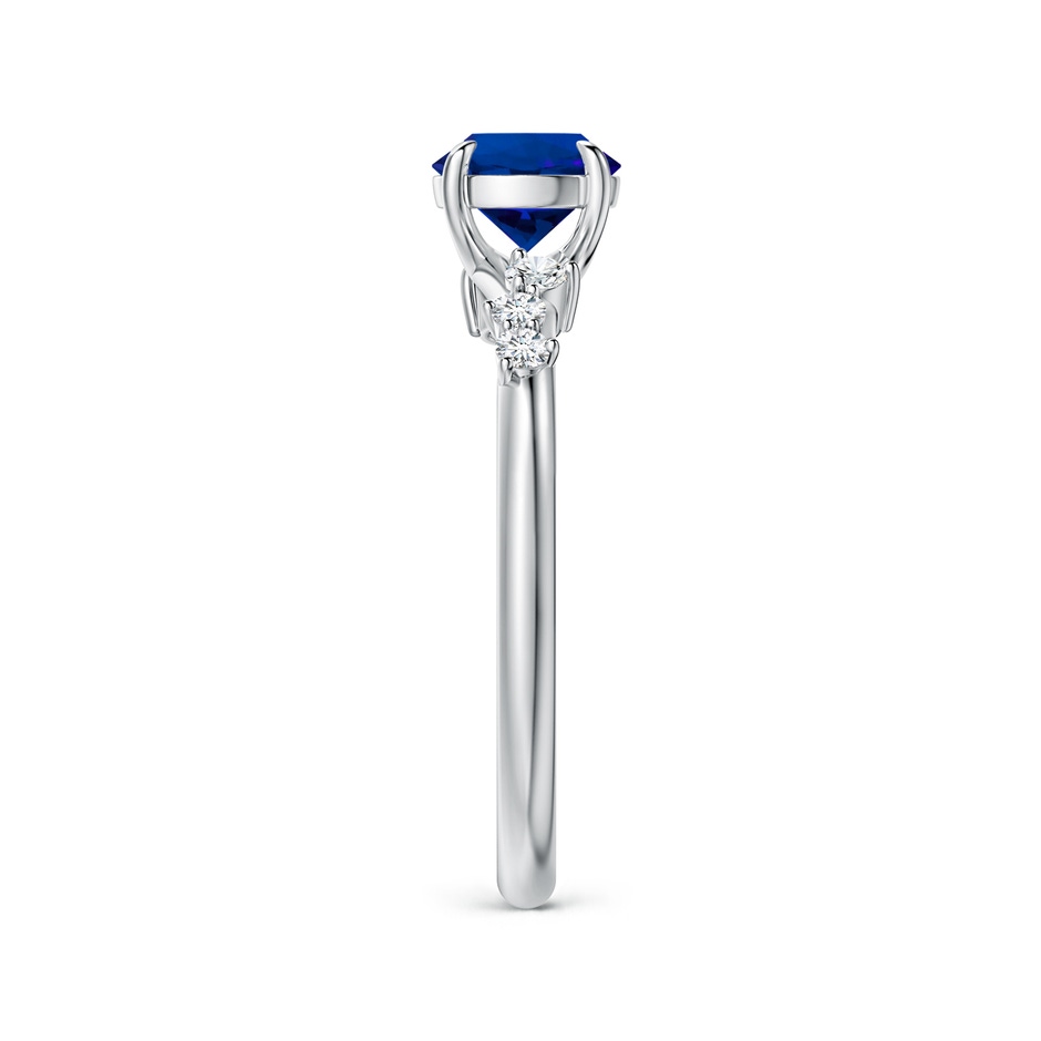 6mm Labgrown Round Lab-Grown Blue Sapphire Engagement Ring with Scattered Accents in White Gold side 299