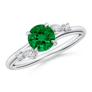 Round Lab-Grown Lab Grown Emerald