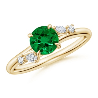 Round Lab-Grown Lab Grown Emerald