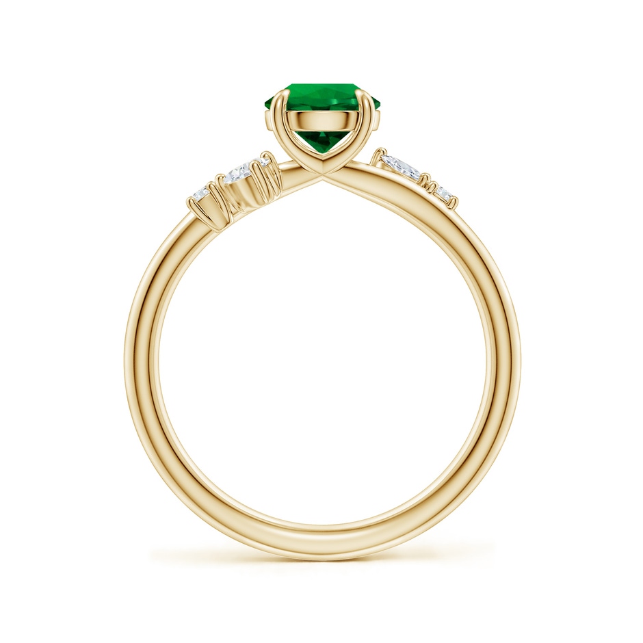 6mm Labgrown Round Lab-Grown Emerald Engagement Ring with Multi-Shape Diamond Accents in 18K Yellow Gold side 199