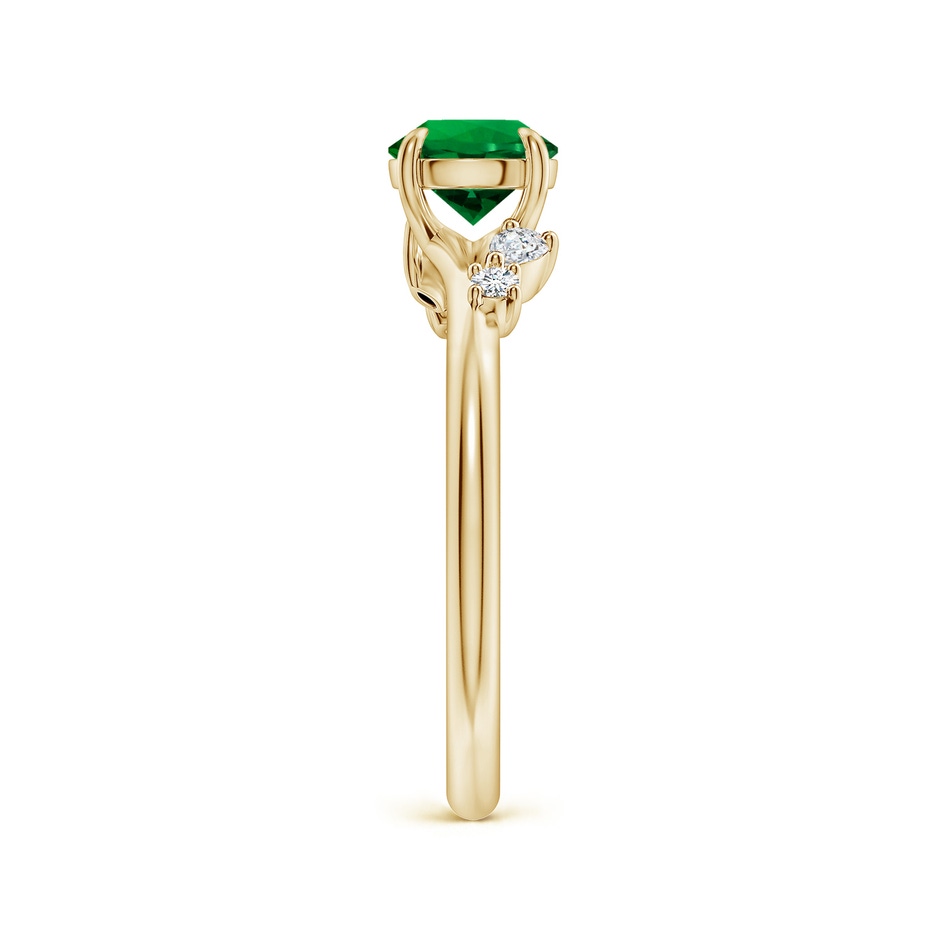6mm Labgrown Round Lab-Grown Emerald Engagement Ring with Multi-Shape Diamond Accents in 18K Yellow Gold side 299