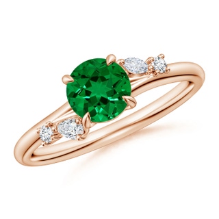 Round Lab-Grown Lab Grown Emerald