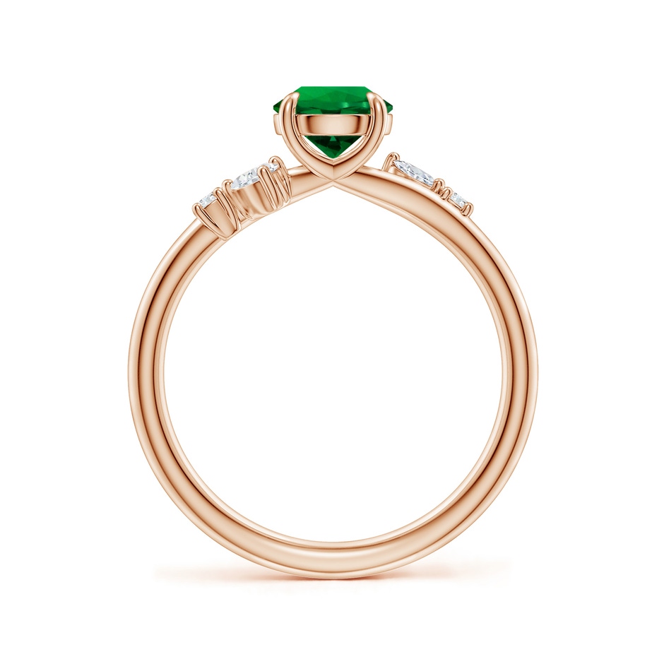 6mm Labgrown Round Lab-Grown Emerald Engagement Ring with Multi-Shape Diamond Accents in Rose Gold side 199