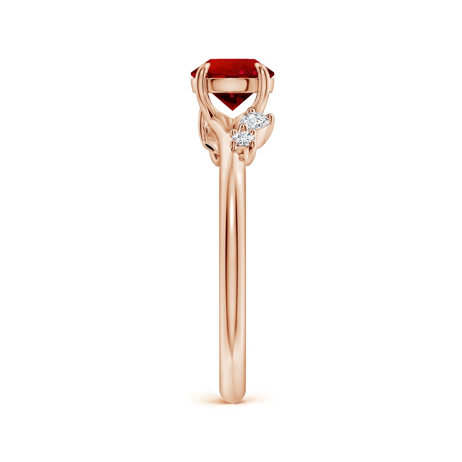 6mm Labgrown Round Lab-Grown Ruby Engagement Ring with Multi-Shape Diamond Accents in 18K Rose Gold side 299