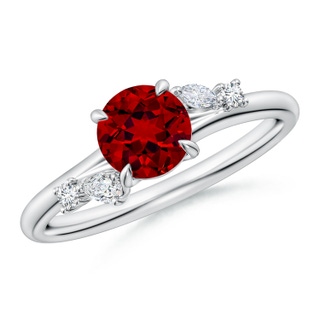 Round Lab-Grown Lab Grown Ruby