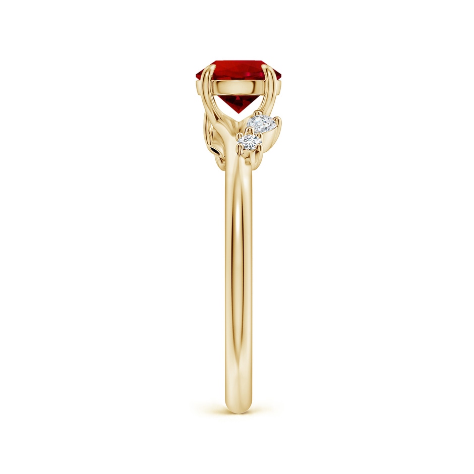 6mm Labgrown Round Lab-Grown Ruby Engagement Ring with Multi-Shape Diamond Accents in Yellow Gold side 299