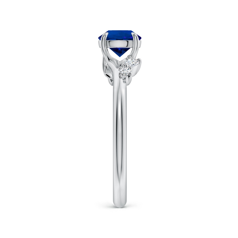 6mm Labgrown Round Lab-Grown Blue Sapphire Engagement Ring with Multi-Shape Diamond Accents in White Gold side 299