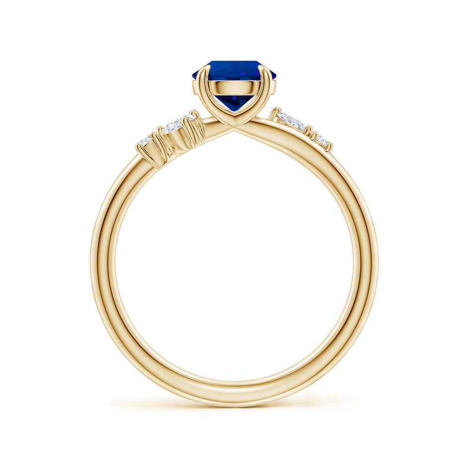 6mm Labgrown Round Lab-Grown Blue Sapphire Engagement Ring with Multi-Shape Diamond Accents in Yellow Gold side 199