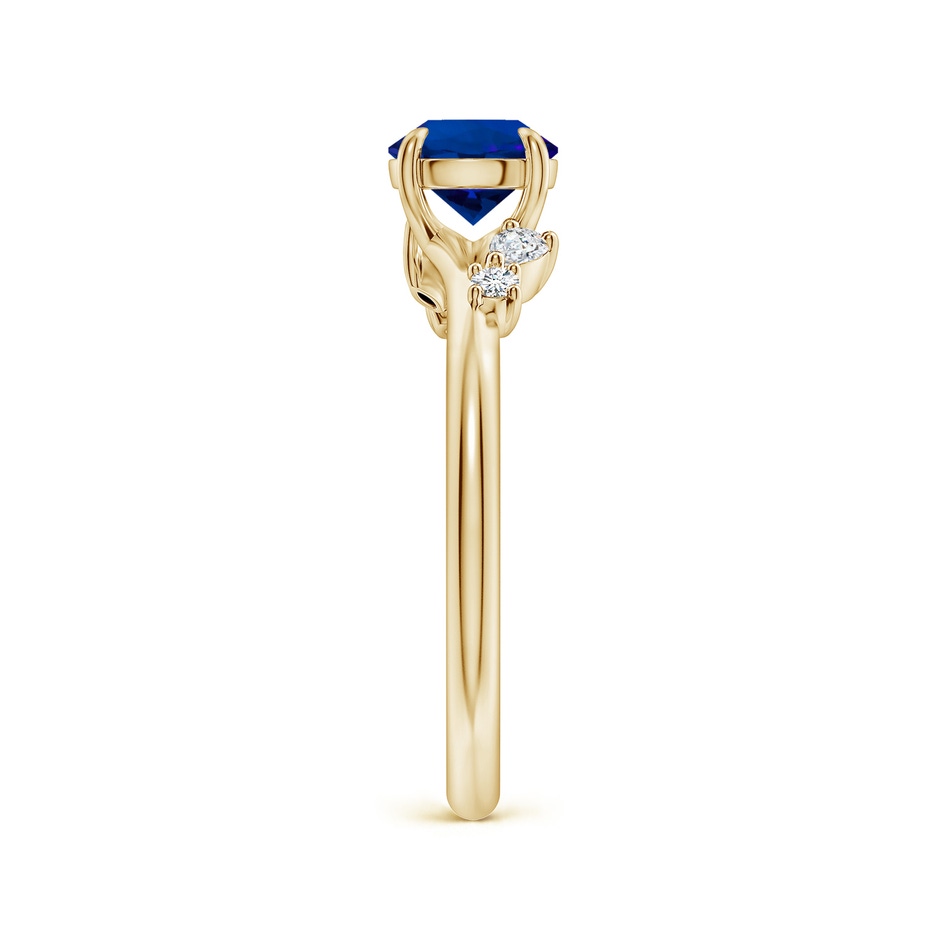 6mm Labgrown Round Lab-Grown Blue Sapphire Engagement Ring with Multi-Shape Diamond Accents in Yellow Gold side 299