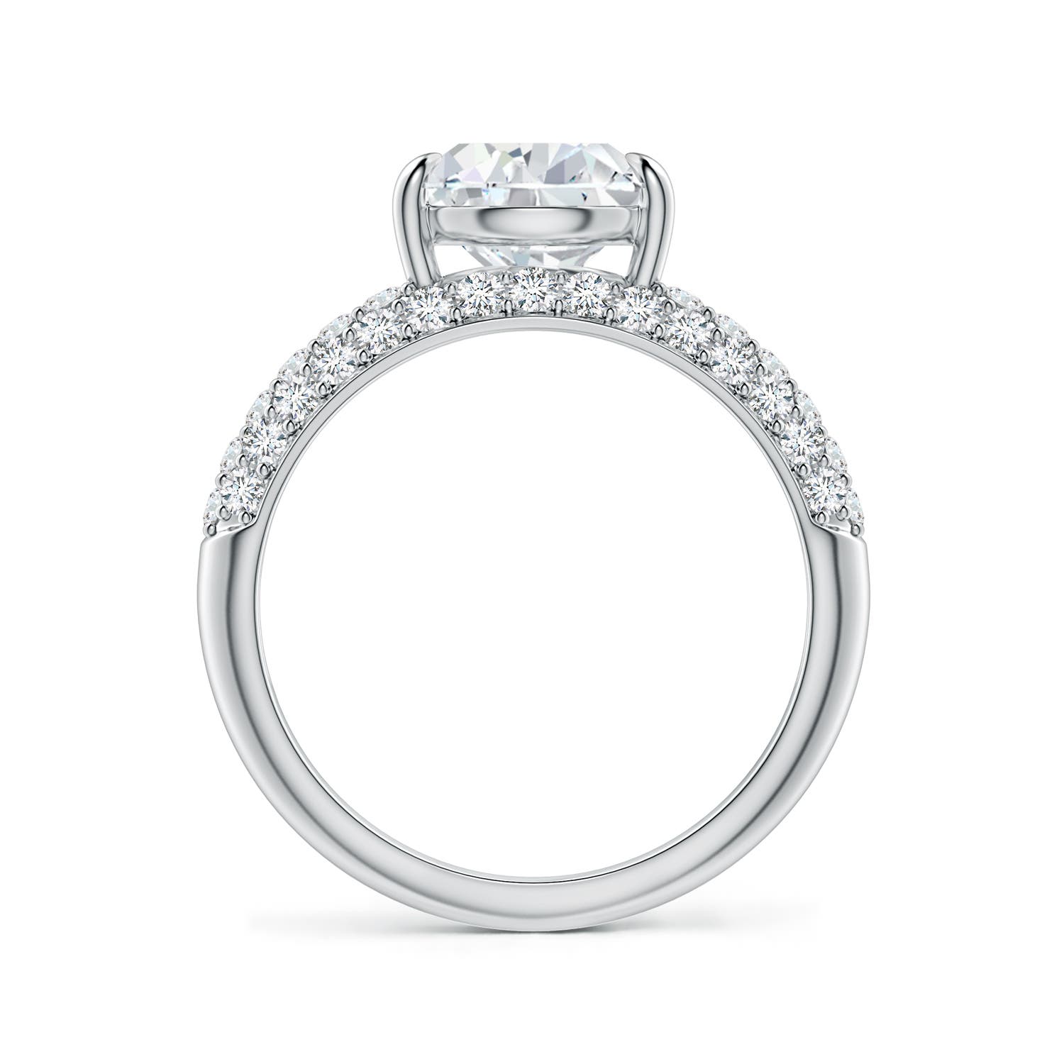 10x8mm FGVS Off-Centered Pear Lab-Grown Diamond Engagement Ring in 18K White Gold