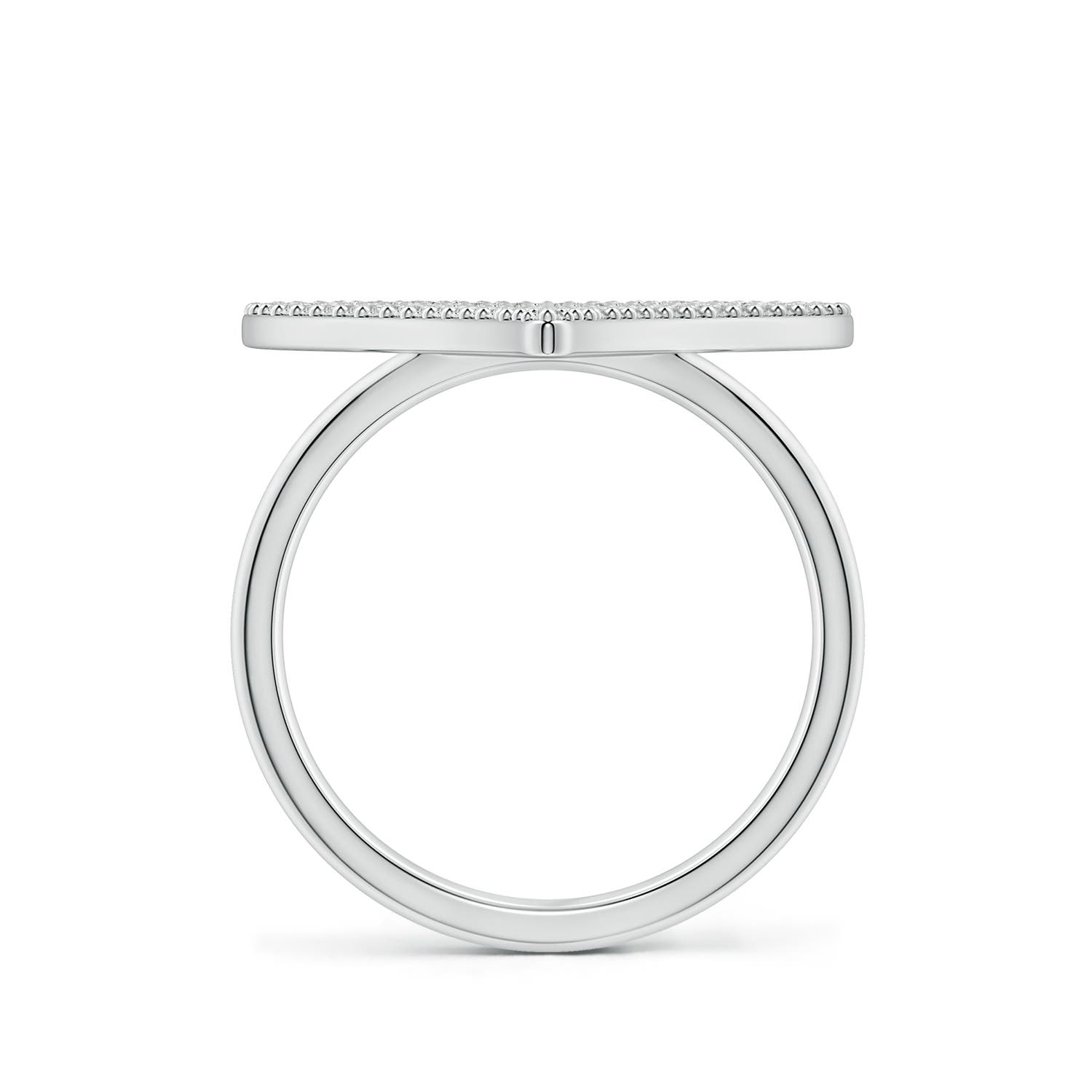 1.2mm FGVS Pavé Lab-Grown Diamond Elongated Heart Cocktail Ring in S999 Silver