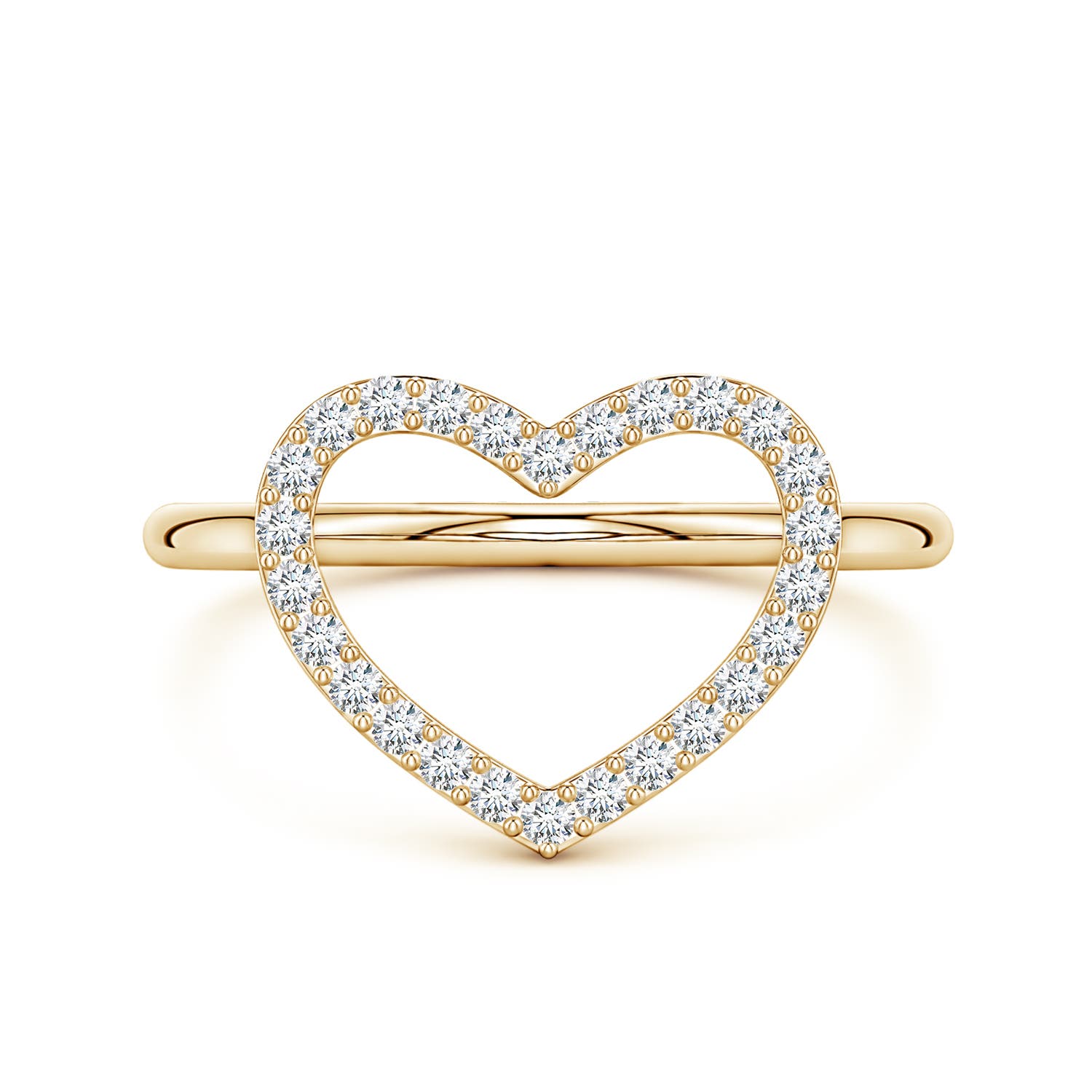 1.2mm FGVS Lab-Grown Diamond Open Heart Fashion Ring in 18CT Yellow Gold