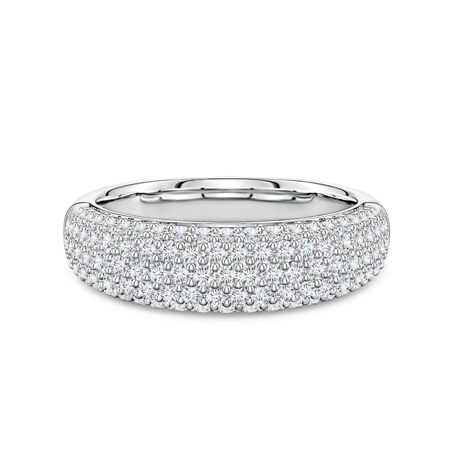 Angara 1.04 Carats Pavé Lab-Grown Diamond Dome Half-Eternity Ring in 14K White Gold