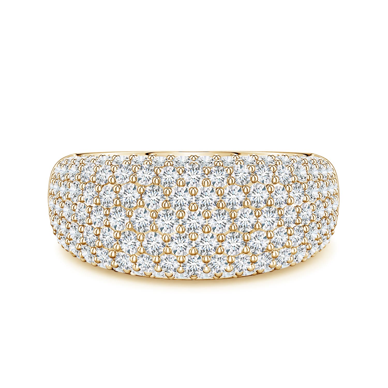 Angara 2.0 Carats Pavé Lab-Grown Diamond Dome Half-Eternity Ring in 14K Yellow Gold