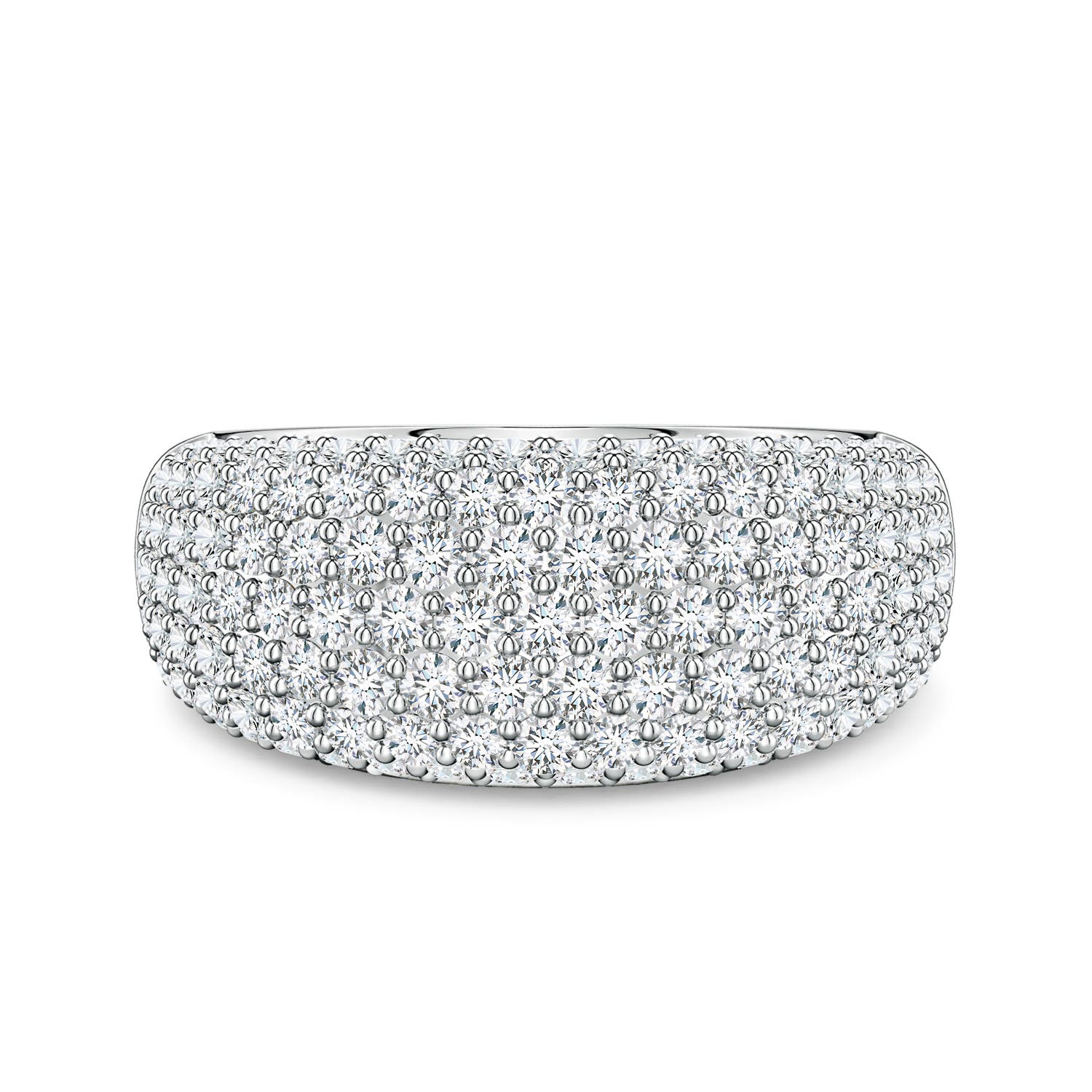 Angara 2.0 Carats Pavé Lab-Grown Diamond Dome Half-Eternity Ring in 14K White Gold