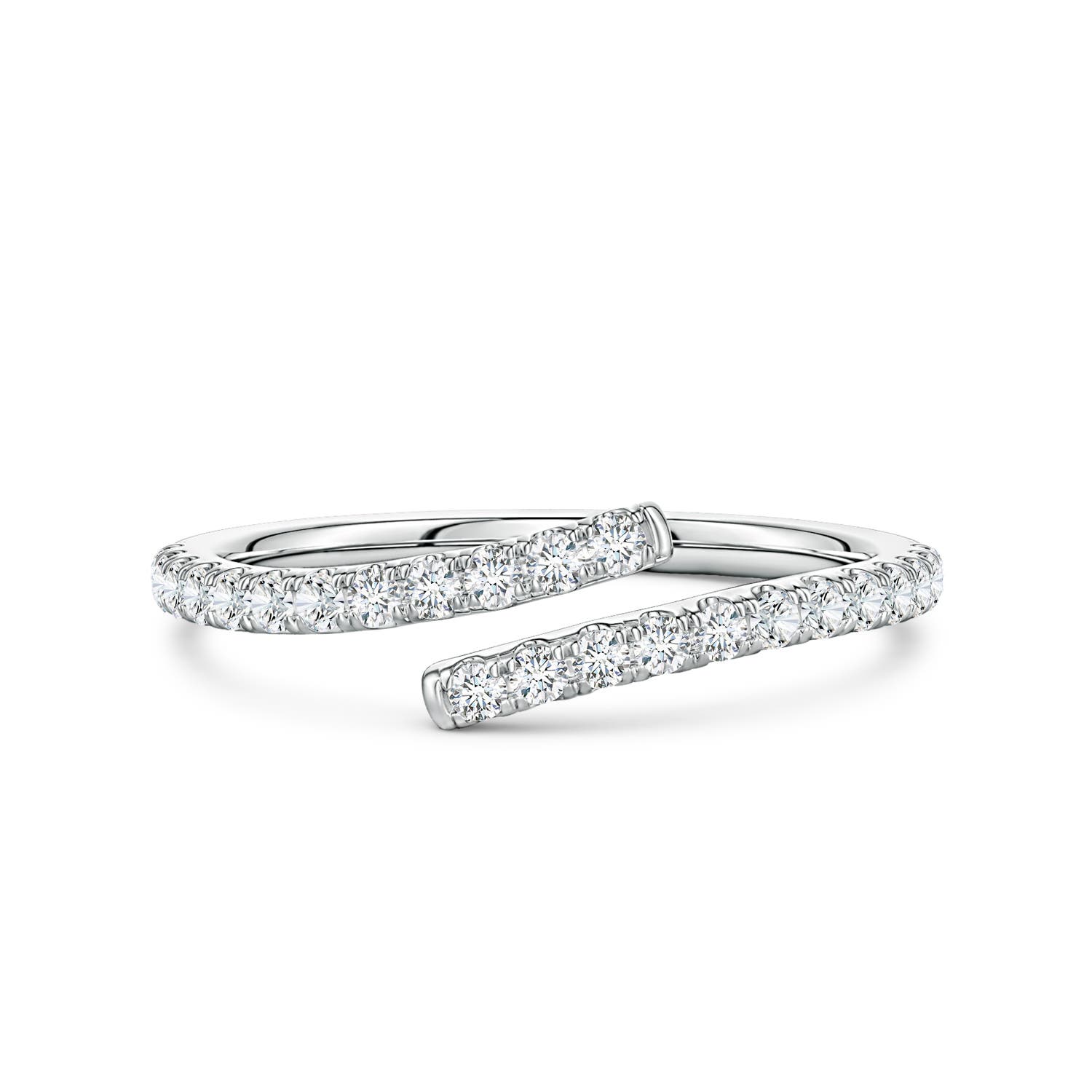 Angara 0.34 Carat U-Pavé Lab-Grown Diamond Bypass Ring in Platinum