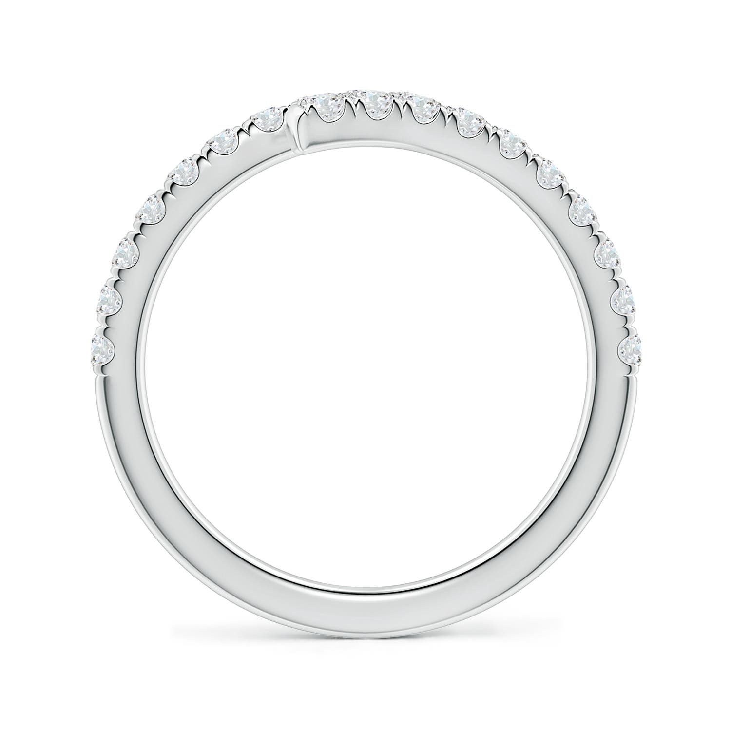 1.8mm FGVS U-Pavé Lab-Grown Diamond Bypass Ring in 18K White Gold