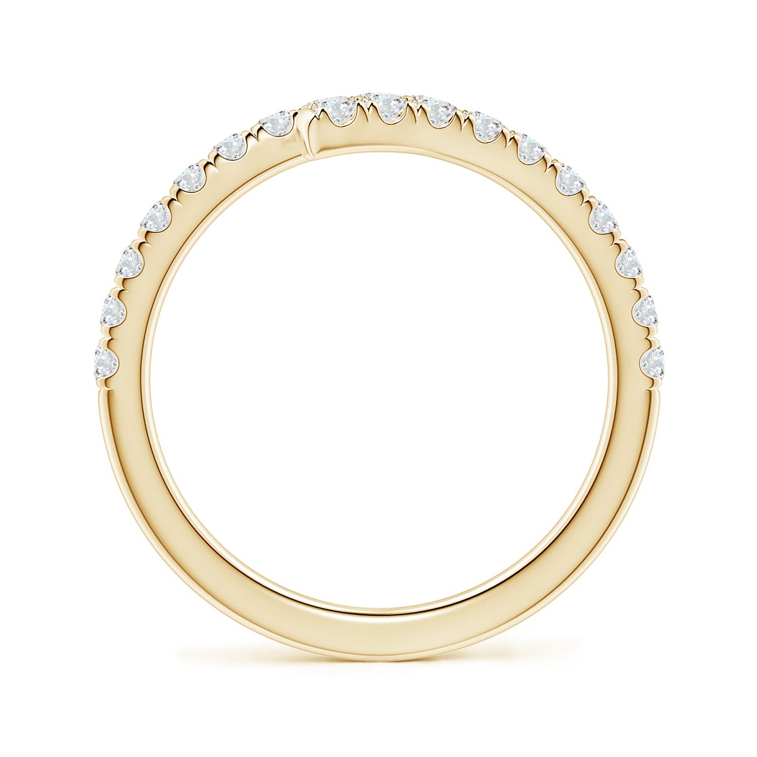 1.8mm FGVS U-Pavé Lab-Grown Diamond Bypass Ring in 18K Yellow Gold